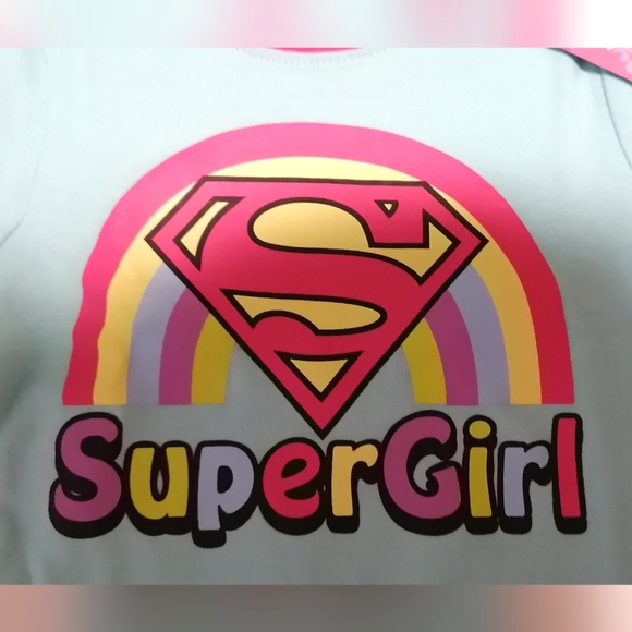 🔥SALE🔥Supergirl DC Comics 2pc Girl's Pajamas Pajama Set NWT Sizes 0-3M & 6-12M - Picture 3 of 9